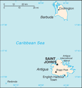 Antigua and Barbuda map