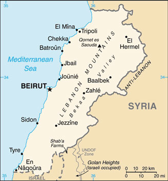 Lebanon map