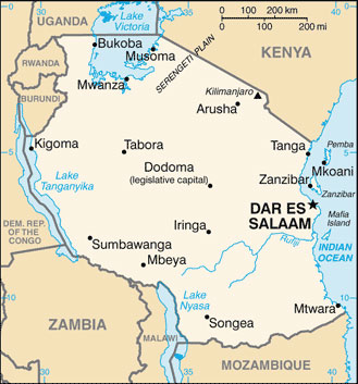 Tanzania map