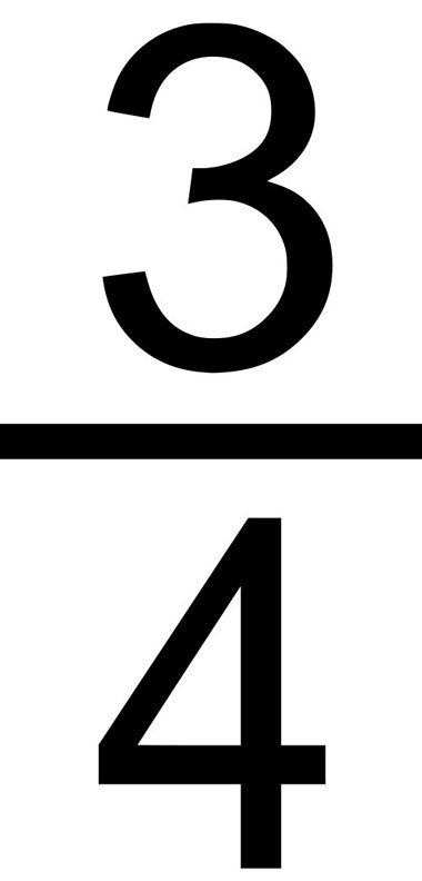 This picture shows the fraction three quarters.