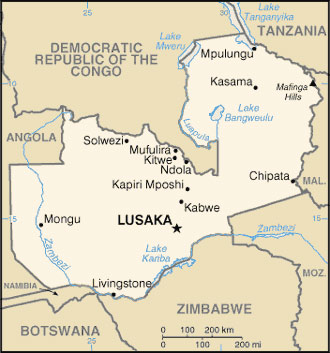 Zambia map